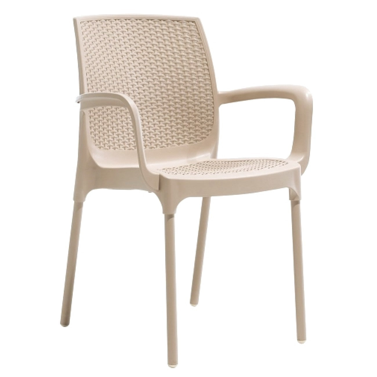 Градински стол с подлакътници - капучино