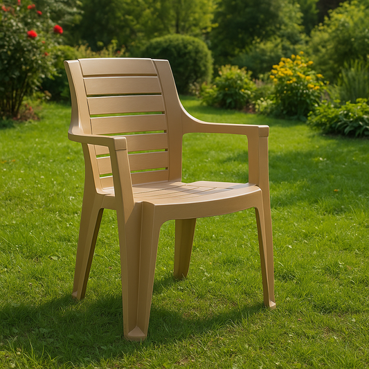 Градински стол с подлакътници - капучино